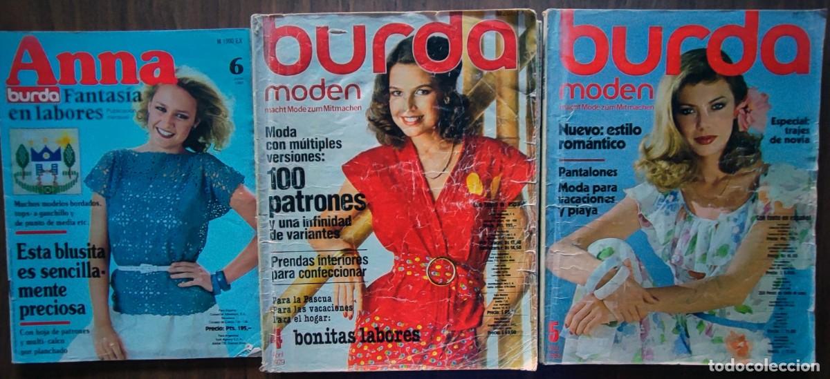 Coleccionismo de Revistas y Peri&oacute;dicos: 3 REVISTAS BURDA N&ordm; 4, 5, 6 LABORES, PATRONES, MODA, NOVIAS