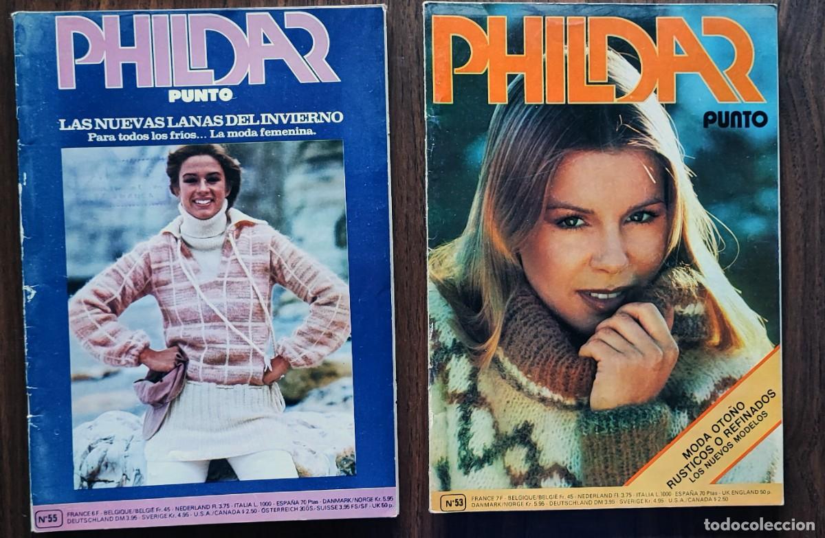 Coleccionismo de Revistas y Peri&oacute;dicos: 2 REVISTAS PHILDAR PUNTO N&ordm; 53 Y N&ordm; 55 MODA LABORES PATRONES