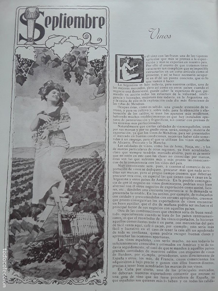 Colecionismo de Revistas e Jornais: EXPORTACION VINO ESPA&Ntilde;OL A LAS REPUBLICAS HISPANOAMERICANAS ESTADISTICAS 1910 2 HOJAS A&Ntilde;O 1911