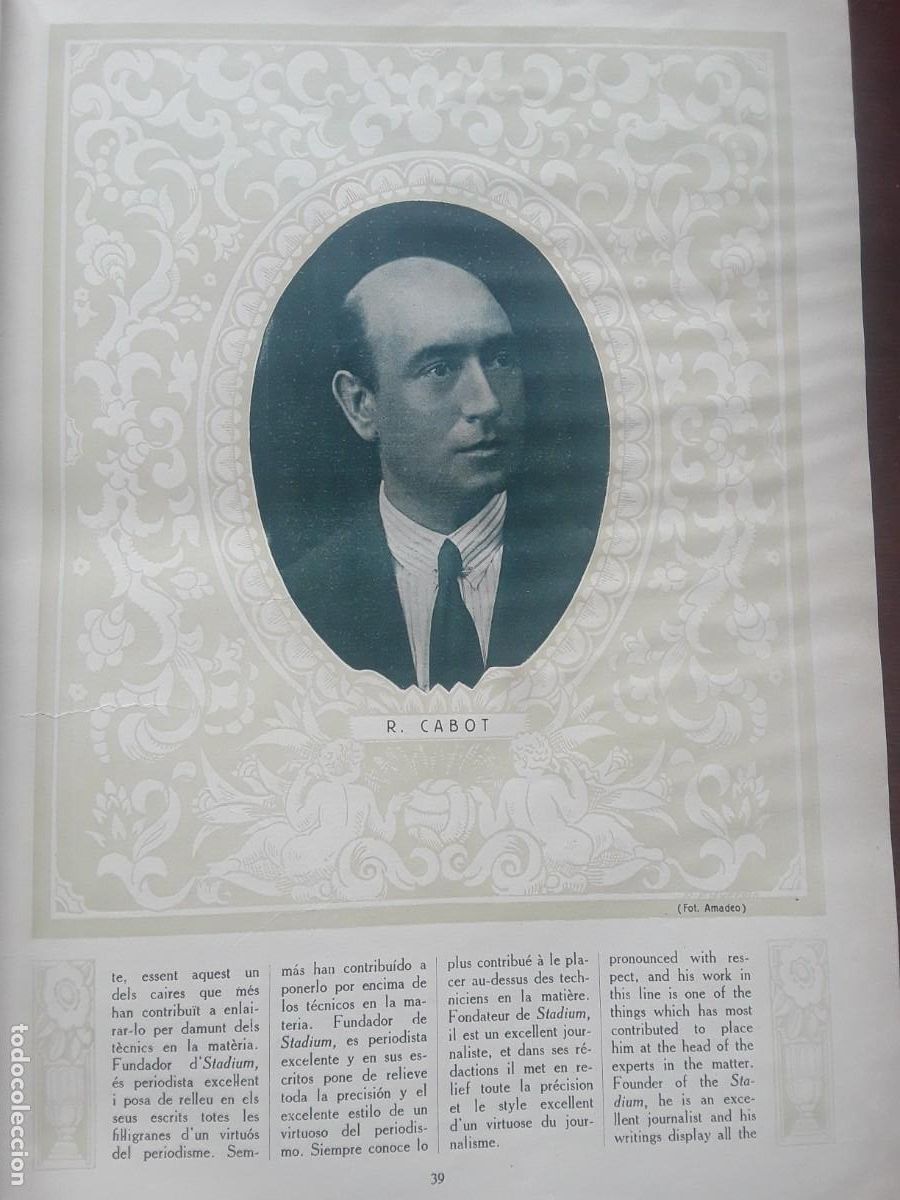 Collection Magazines and Newspapers: RICARD CABOT SECRETARIO GENERAL DE LA REAL FEDERACION ESPA&Ntilde;OLA DE FUTBOL 3 HOJAS A&Ntilde;O 1928