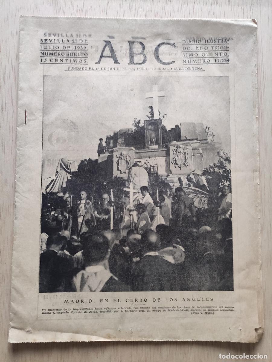 Coleccionismo de Revistas y Peri&oacute;dicos: DIARIO ILUSTRADO ABC SEVILLA 21 DE JULIO DE 1939