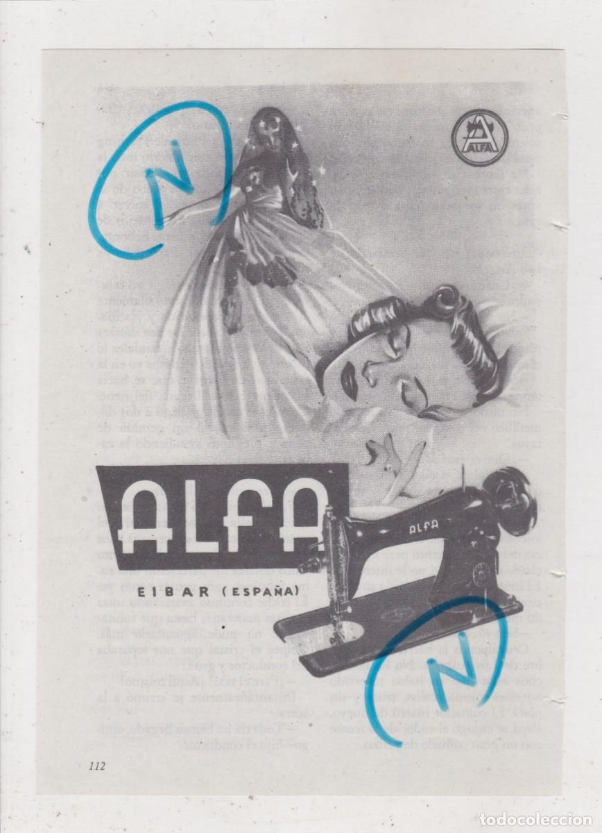 Sammeln von Zeitschriften und Zeitungen: PUBLICIDAD 1952. ANUNCIO ALFA (EIBAR. GUIPUZCOA). MAQUINAS DE COSER