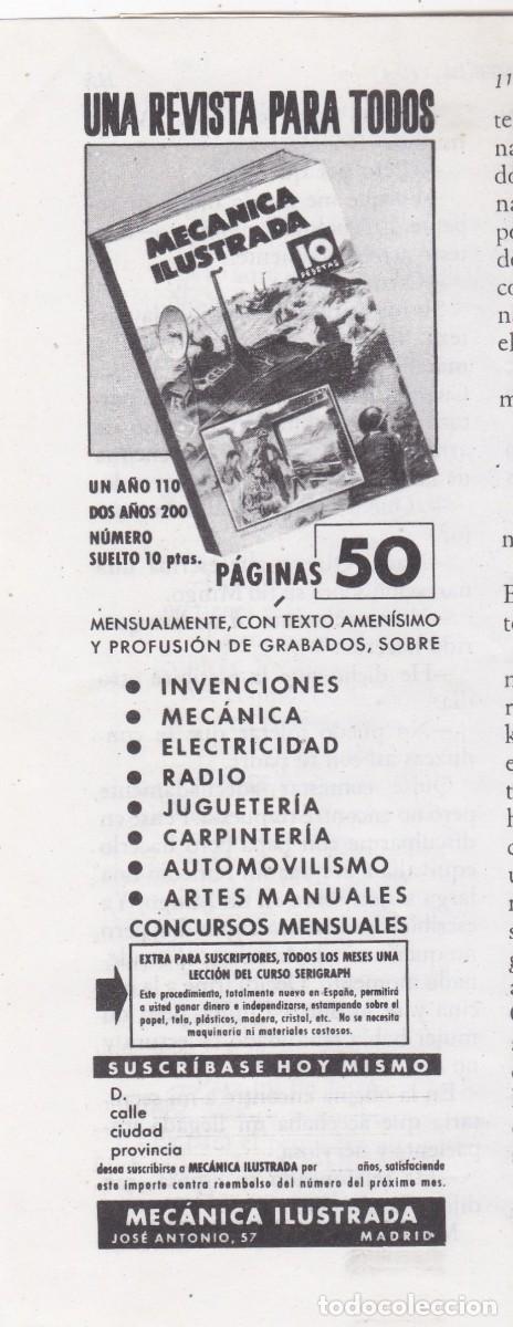 Coleccionismo de Revistas y Peri&oacute;dicos: PUBLICIDAD 1952. ANUNCIO REVISTA MECANICA ILUSTRADA (MADRID)