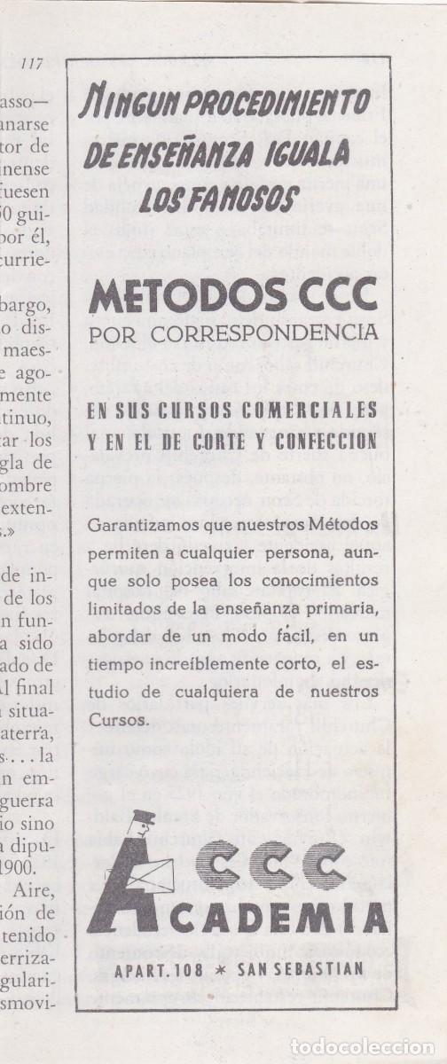 Coleccionismo de Revistas y Peri&oacute;dicos: PUBLICIDAD 1952. ANUNCIO METODOS CCC POR CORRESPONDENCIA. CCC ACADEMIA (SAN SEBASTIAN)