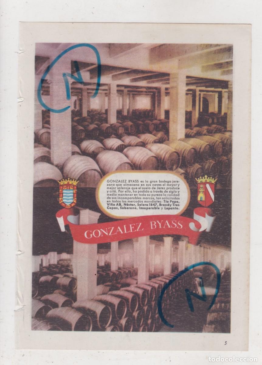 Coleccionismo de Revistas y Peri&oacute;dicos: PUBLICIDAD 1952. ANUNCIO BODEGA GONZALEZ BYASS + LECHE CONDENSADA LA LECHERA (REVERSO)