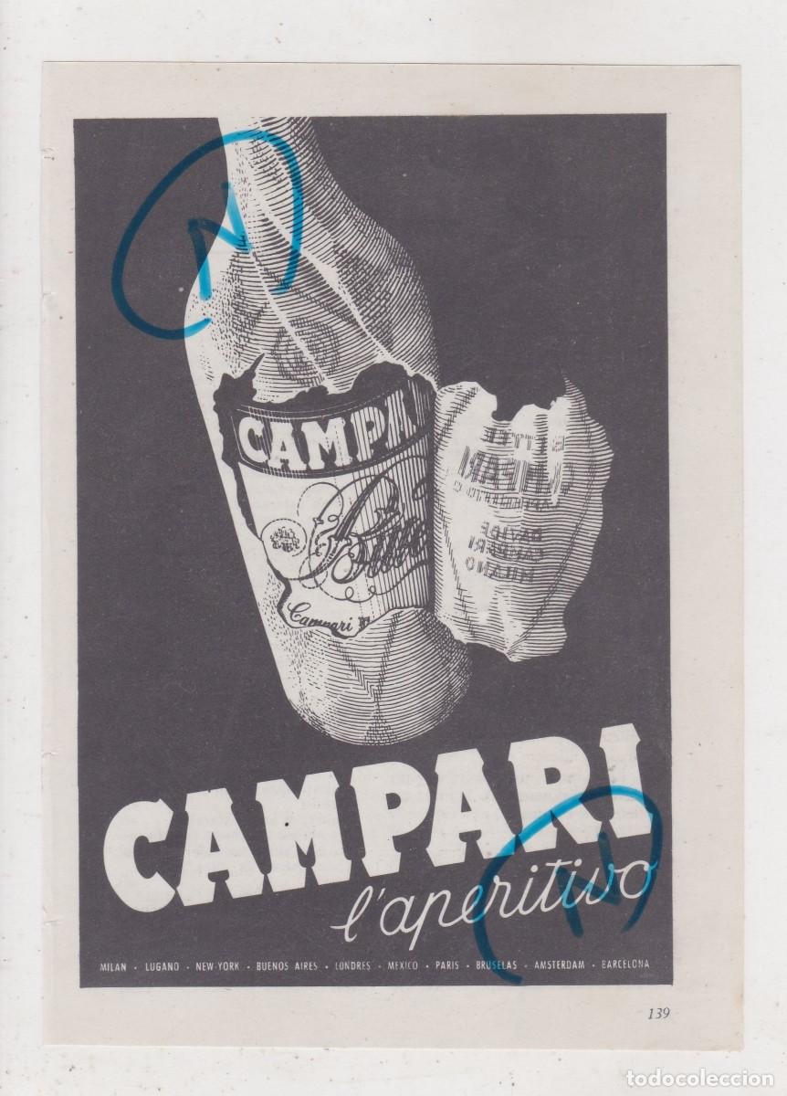 Coleccionismo de Revistas y Peri&oacute;dicos: PUBLICIDAD 1952. ANUNCIO CAMPARI