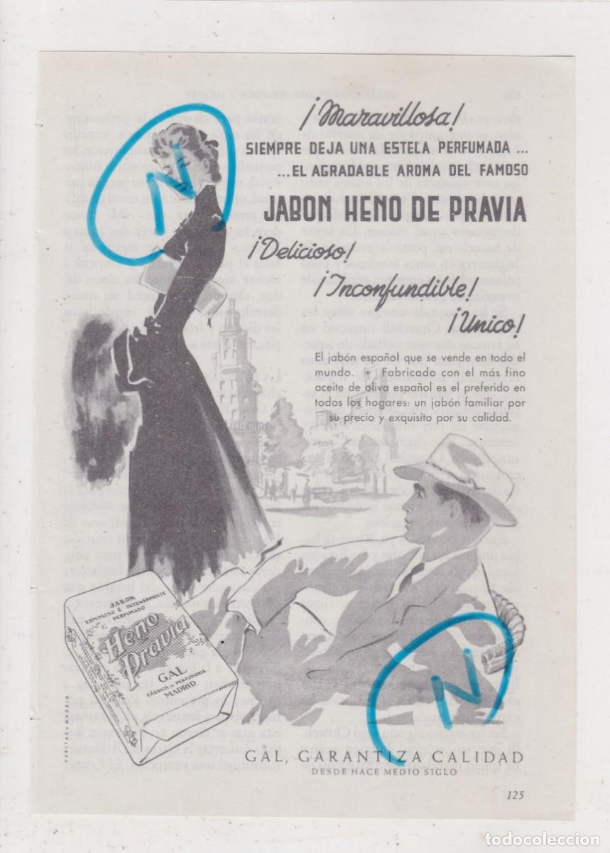Coleccionismo de Revistas y Peri&oacute;dicos: PUBLICIDAD 1952. ANUNCIO JABON HENO DE PRAVIA. GAL (MADRID)