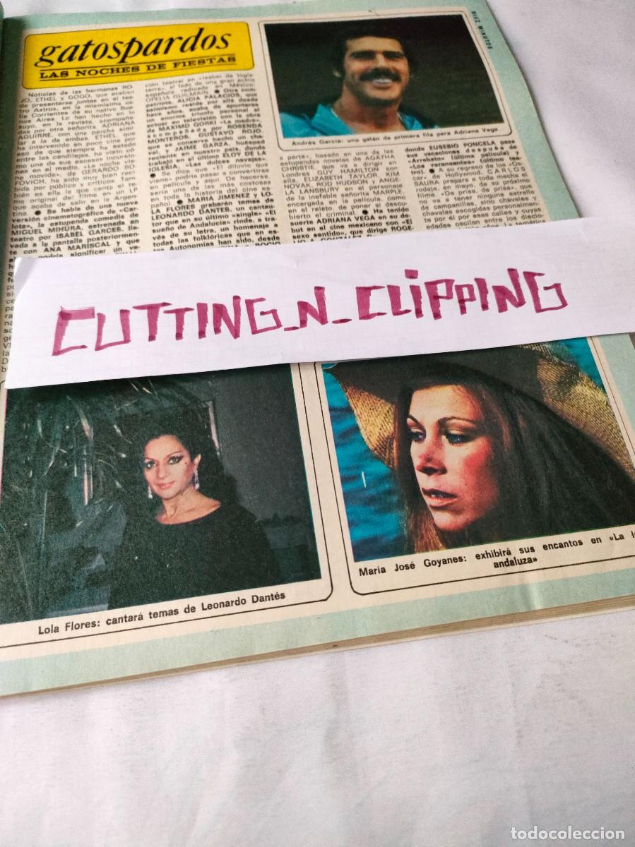 Coleccionismo de revistas y peri&oacute;dicos: Clipping [LOLA FLORES, MARIA JOSE GOYANES, ANDRES GARCIA][DM800305]