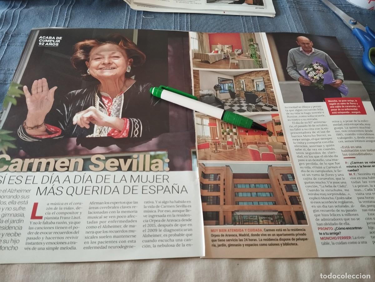 Coleccionismo de Revistas y Peri&oacute;dicos: CARMEN SEVILLA 92 A&Ntilde;OS RECORTE REVISTA 3 PAGINAS 2022