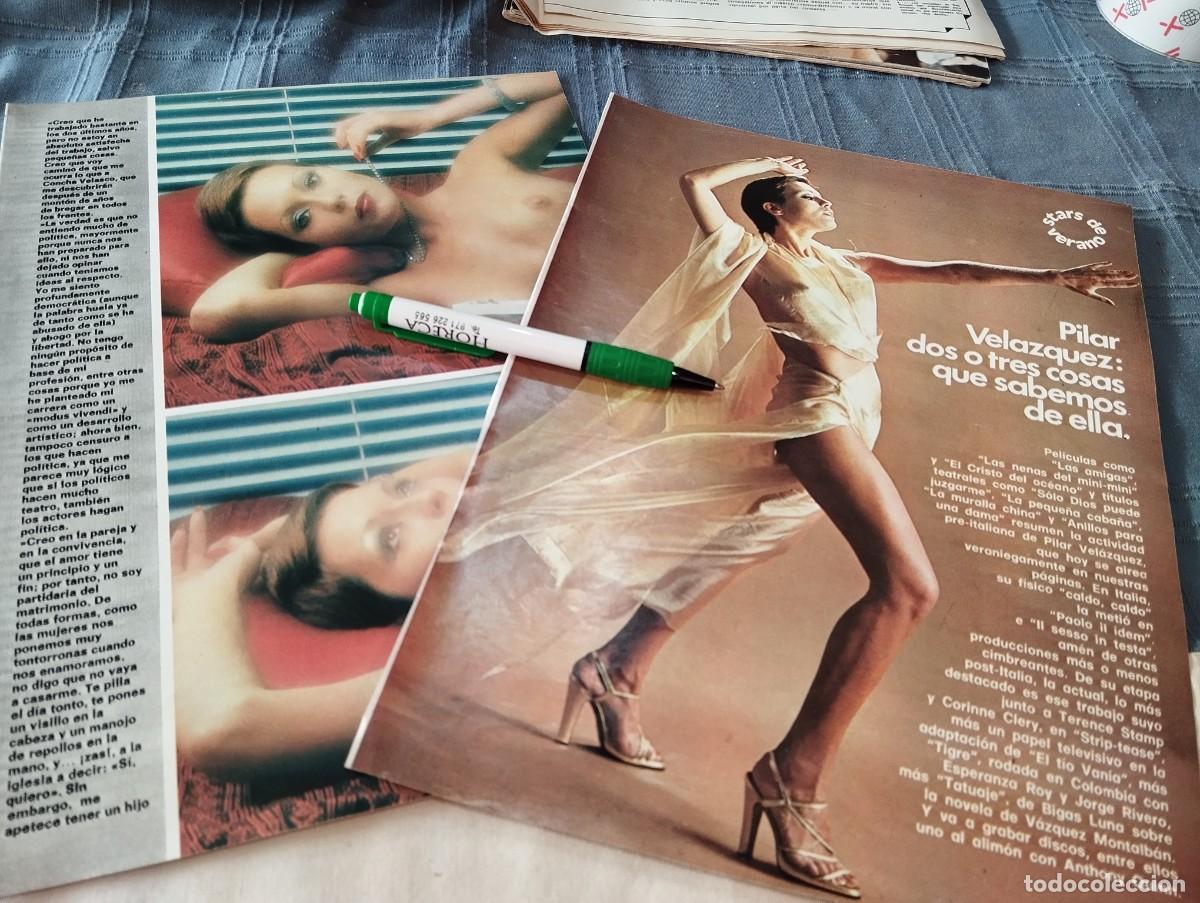 Coleccionismo de revistas y peri&oacute;dicos: PILAR VELAZQUEZ DESNUDA SEXY RECORTE REVISTA 5 P&Aacute;GINAS 1976