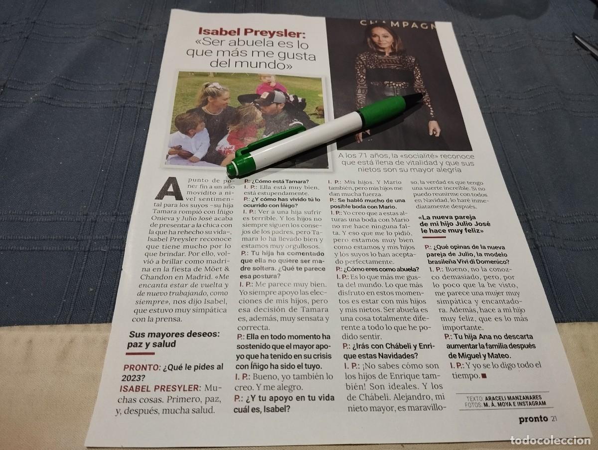 Coleccionismo de Revistas y Peri&oacute;dicos: ISABEL PREYSLER RECORTE REVISTA 2022