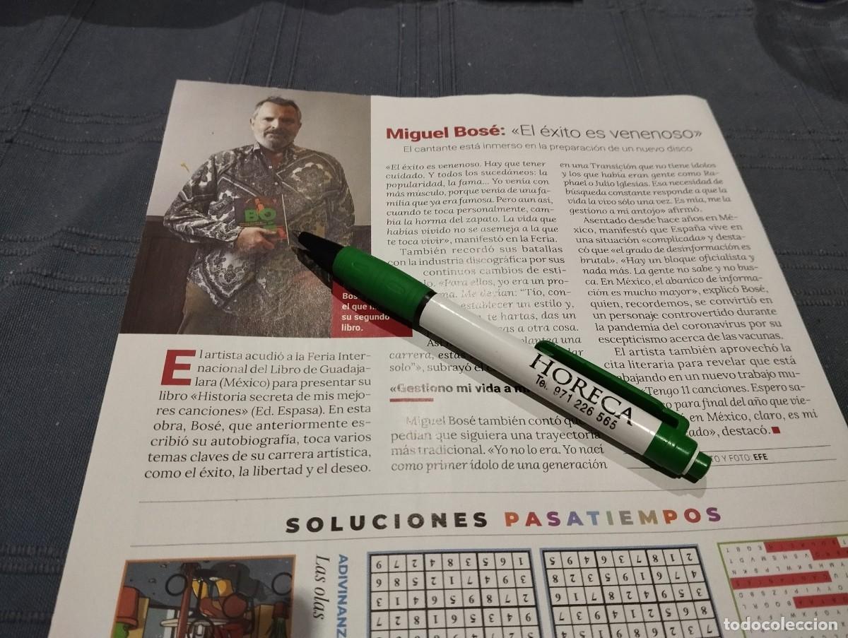 Coleccionismo de Revistas y Peri&oacute;dicos: MIGUEL BOSE RECORTE REVISTA 2022