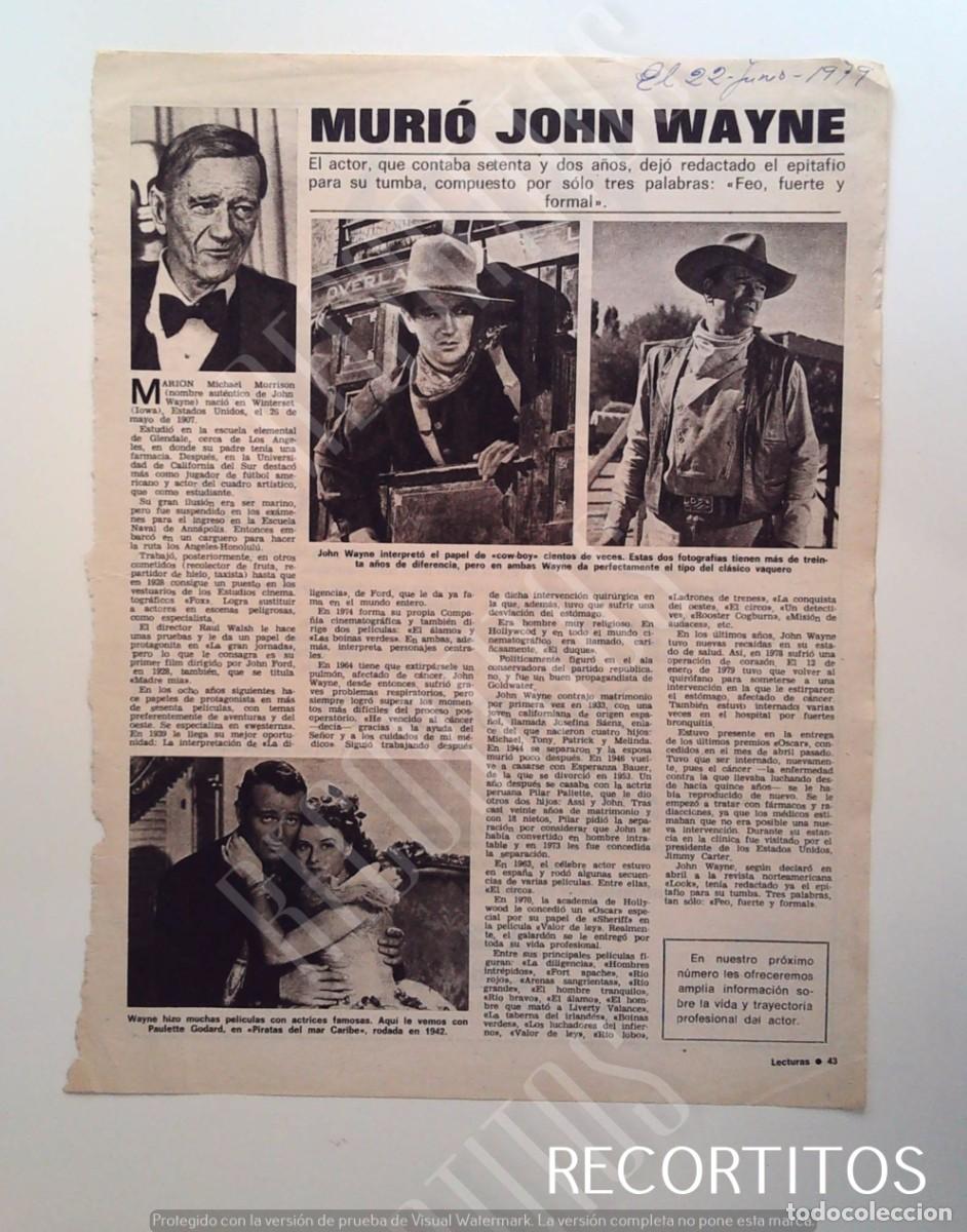 Coleccionismo de revistas y peri&oacute;dicos: JOHN WAYNE - Foto 1