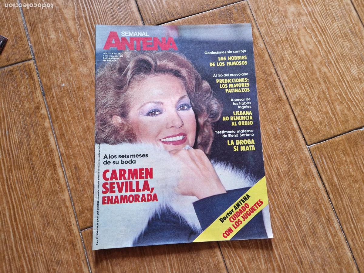 Coleccionismo de Revistas y Peri&oacute;dicos: SEMANAL ANTENA N&ordm; 263 1986 PORTADA CARMEN SEVILLA INTERIOR BEATLES CRISTINA HIGUERAS ELVIS PRESLEY