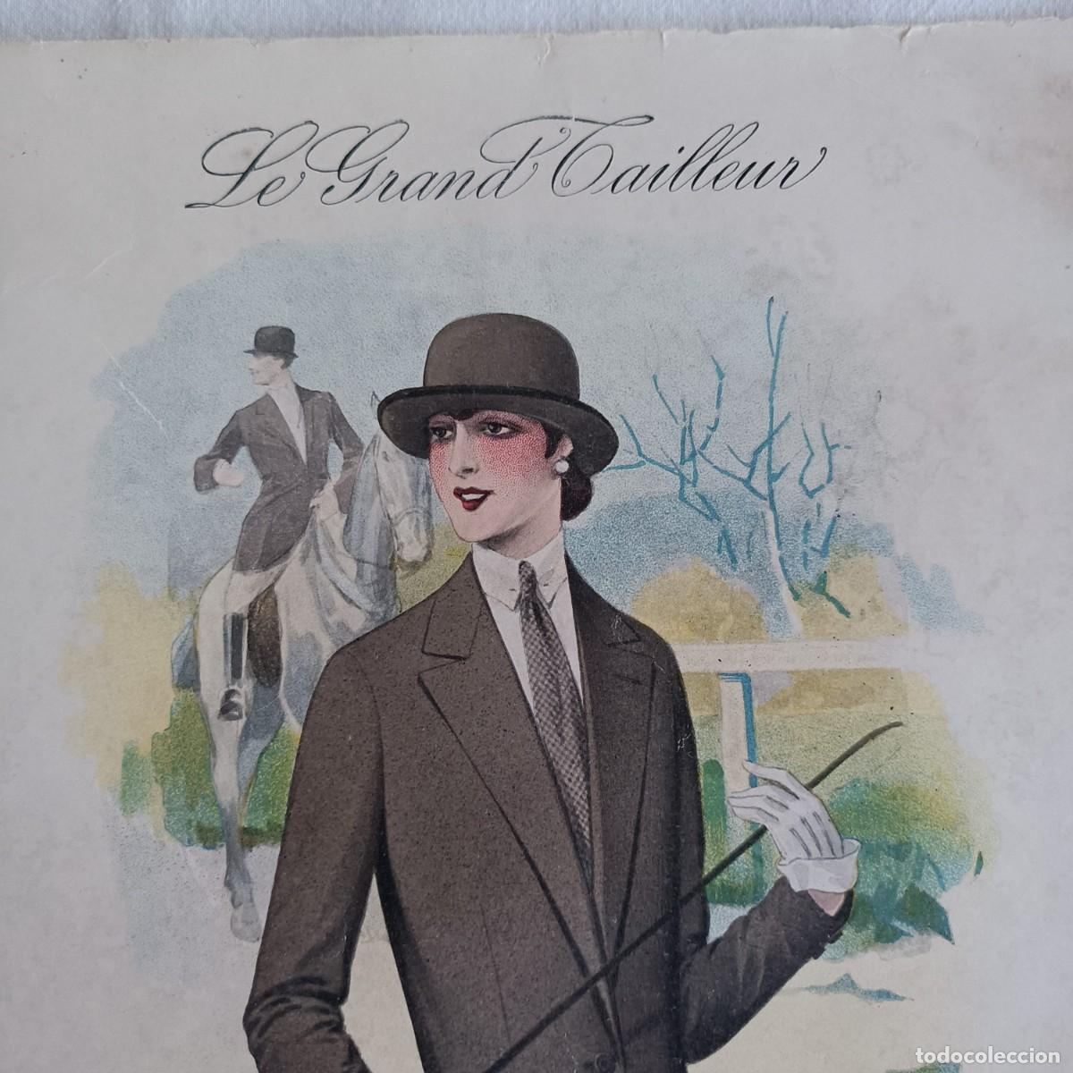 Coleccionismo de Revistas y Peri&oacute;dicos: Rara y bella litograf&iacute;a, revista de moda &rdquo;Le Grand Tailleur&rdquo;, n&ordm; 195, noviembre 1927. Modelo 1884.
