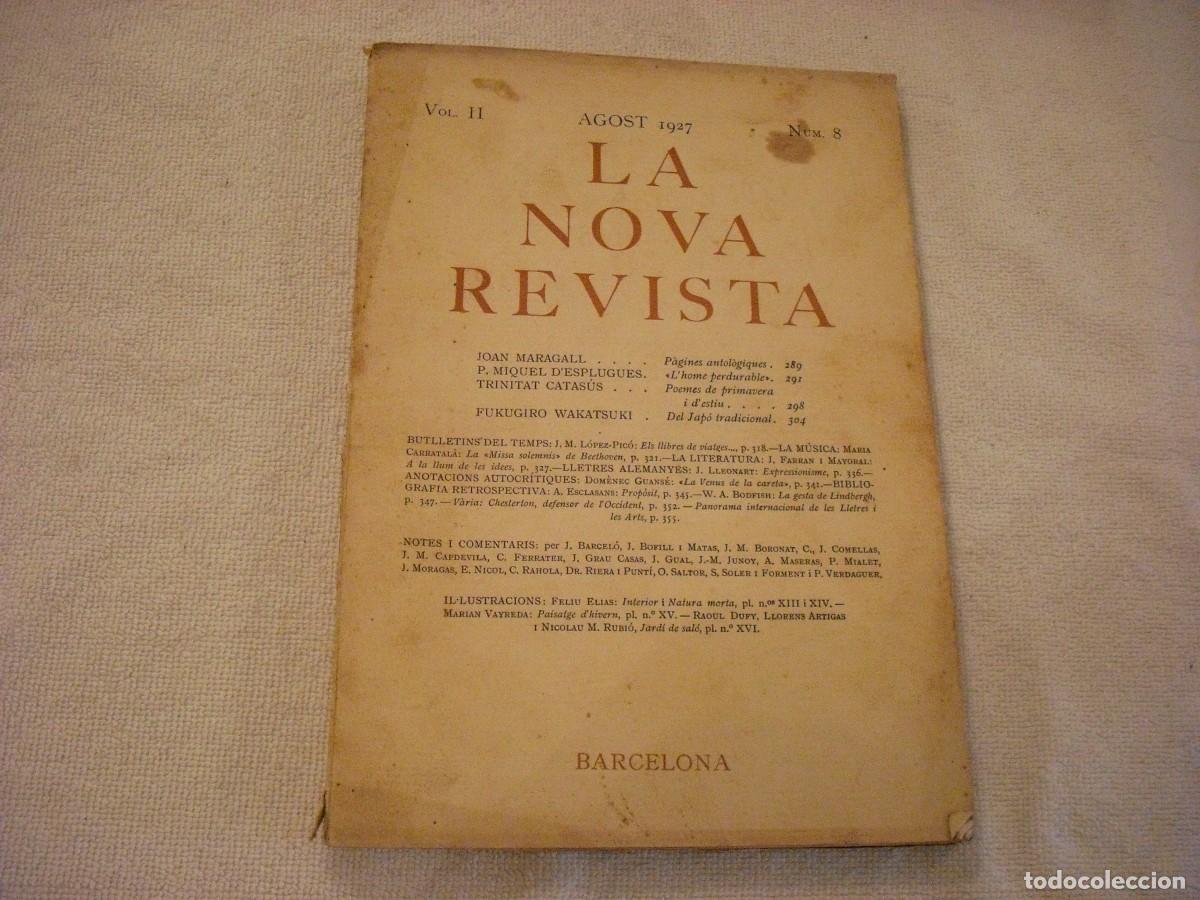 Collezionismo di Riviste e Giornali: LA NOVA REVISTA . VOL II N. 8 . AGOST 1927. EN CATALAN