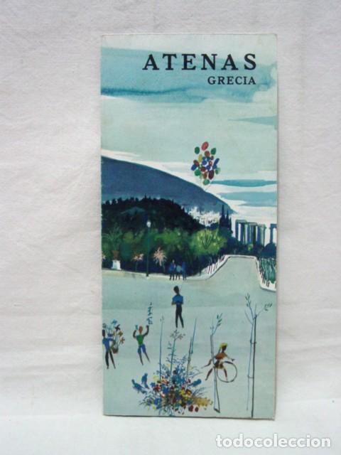 Coleccionismo de Revistas y Peri&oacute;dicos: Atenas. Grecia. A&ntilde;os 60. Gu&iacute;a folleto desplegable (10 partes o cuerpos) con plano, texto, 2 fotos