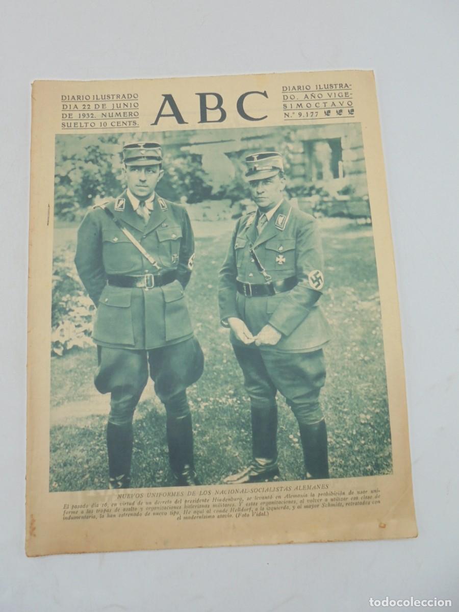 Coleccionismo de Revistas y Peri&oacute;dicos: ABC. DIARIO ILUSTRADO 22 JUN. 1932. N&ordm;9177. NUEVOS UNIFORMES DE LOS NACIONALES-SOCIALISTAS. LEER.