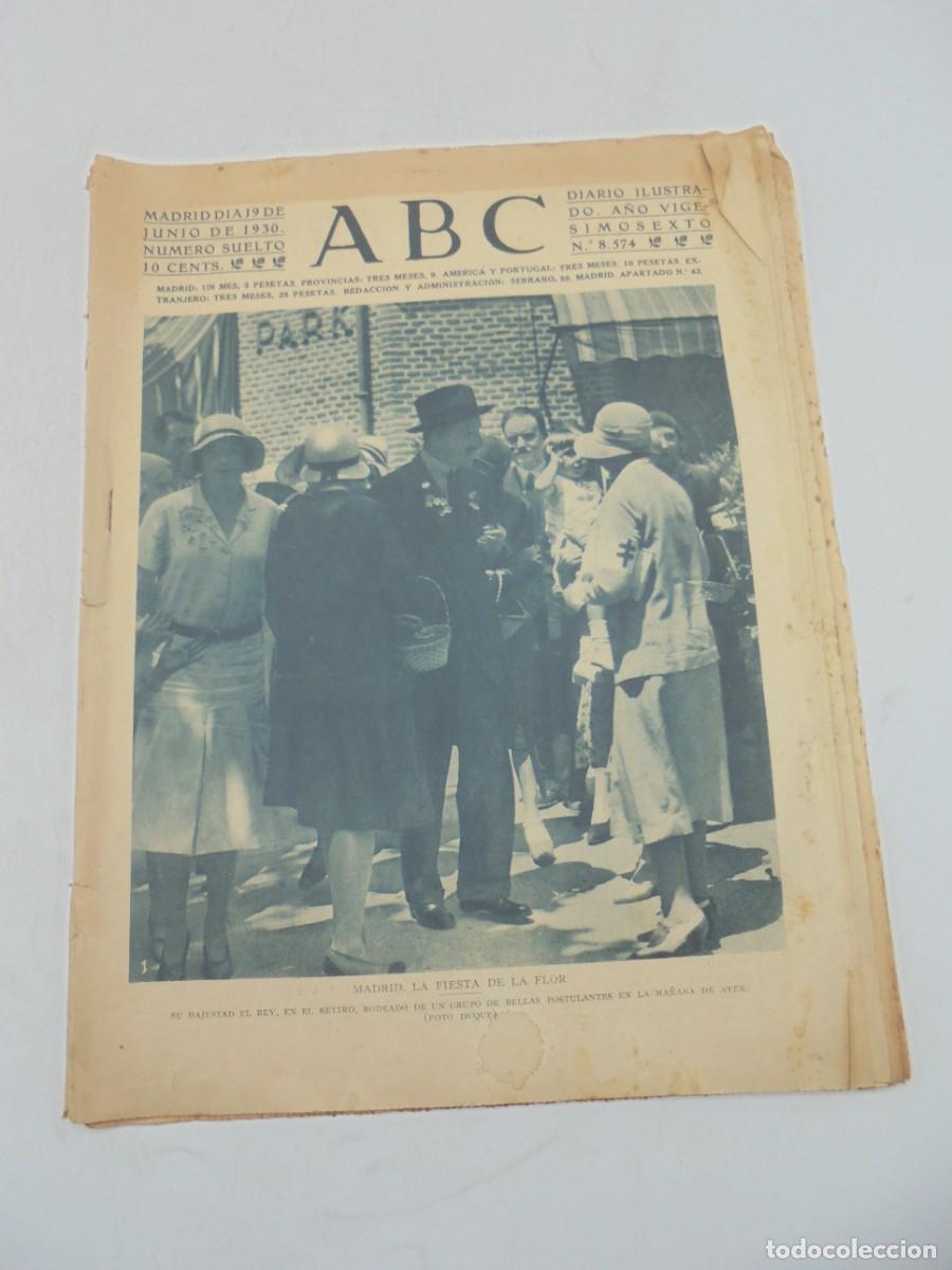 Coleccionismo de Revistas y Peri&oacute;dicos: ABC. DIARIO ILUSTRADO 19 JUN. 1930. N&ordm;8574. MADRID, LA FIESTA DE LA FLOR. LEER.