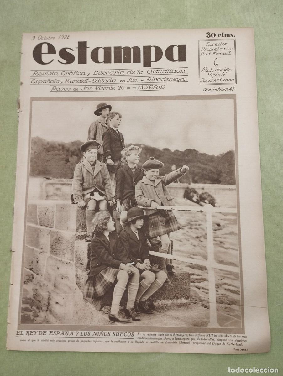 Collectionnisme de Revues et Journaux: ESTAMPA - N&ordm; 41. 9 10 1928 - TORRE DE LONDRES - PASTORES - 10 A&Ntilde;OS SIN COMER - REY - NI&Ntilde;OS SUECOS