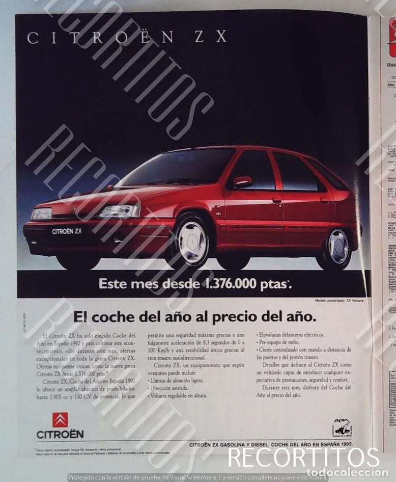 Coleccionismo de Revistas y Peri&oacute;dicos: CITROEN ZX ANUNCIO PUBLICIDAD