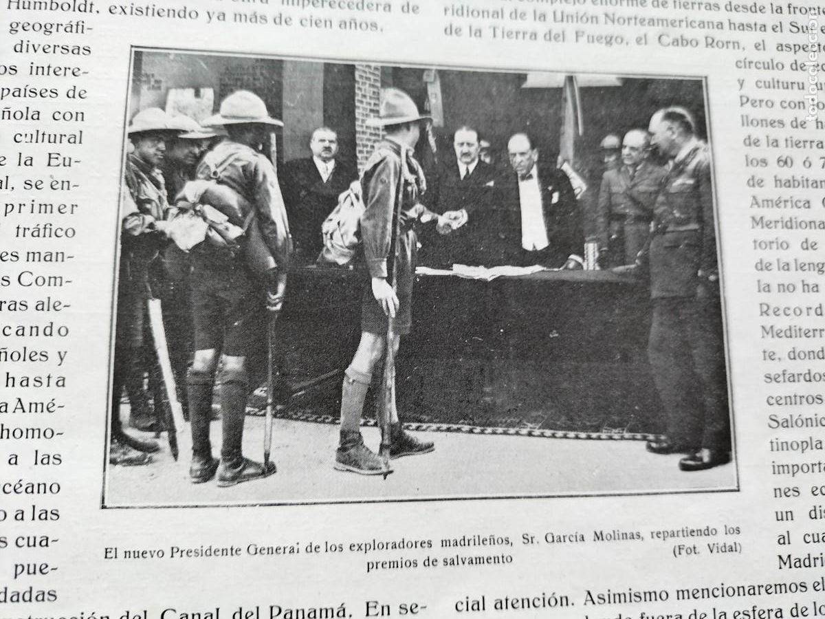 Collezionismo di Riviste e Giornali: SR.GARCIA MOLINAS PRESIDENTE EXPLORADORES MADRILE&Ntilde;OS PREMISO SALVAMENTO HOJA REVISTA A&Ntilde;O 1924