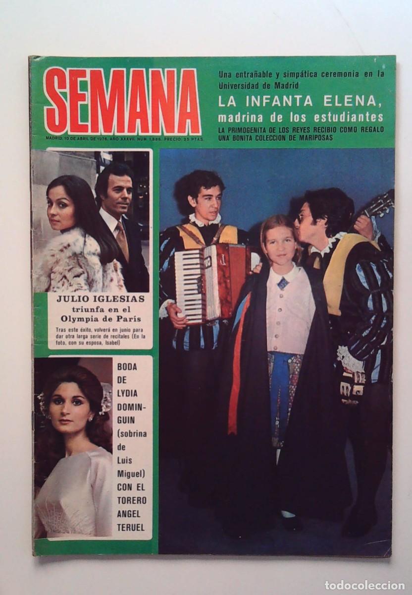 Coleccionismo de Revistas y Peri&oacute;dicos: RECORTE PORTADA LA INFANTA ELENA CON LA TUNA ISABEL PREYSLER JULIO IGLESIAS
