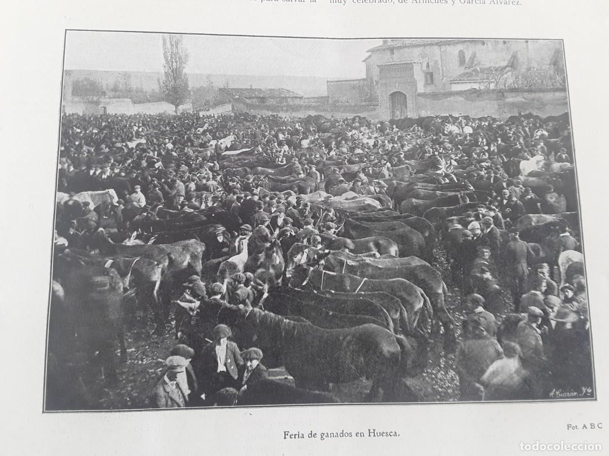 Collection Magazines and Newspapers: FERIA DE GANADO EN HUESCA 2 HOJAS REVISTA A&Ntilde;O 1908