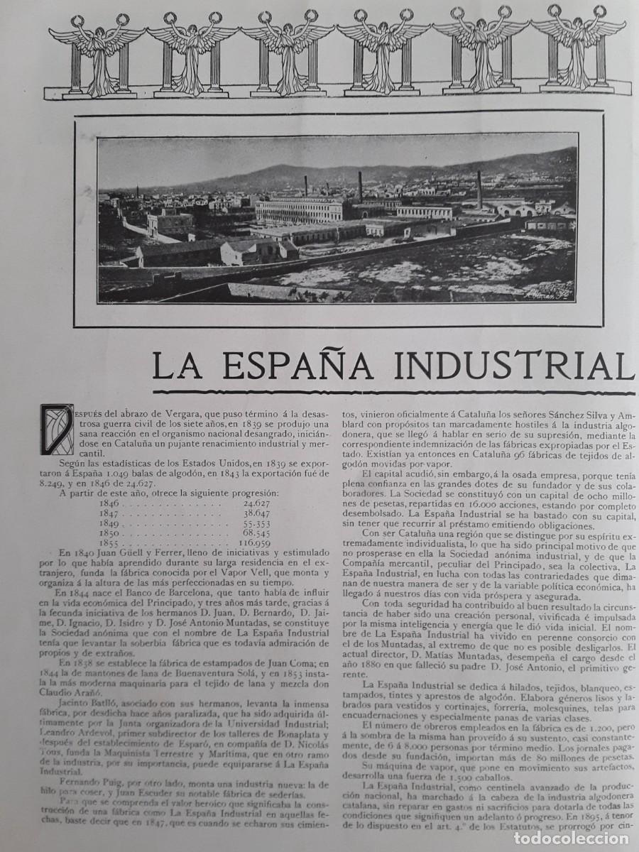 Collezionismo di Riviste e Giornali: LA ESPA&Ntilde;A INDUSTRIAL FABRICA FUNDADORES SECRETARIOS DIRECTOR ISIDRO MUNTADAS 2 HOJAS A&Ntilde;O 1908