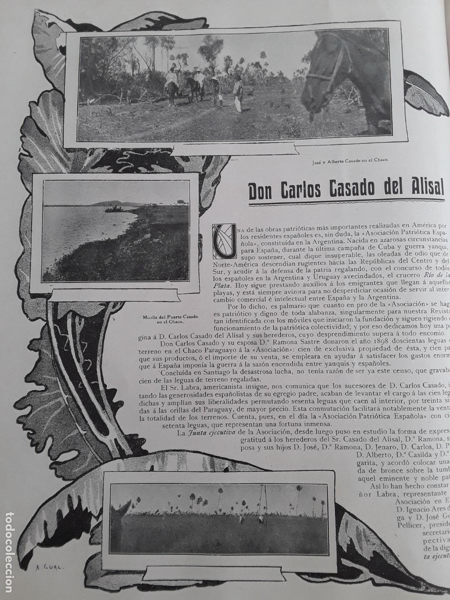 Coleccionismo de Revistas y Peri&oacute;dicos: CARLOS CASADO DEL ALISAL ASOCIACION PATRIOTICA ESPA&Ntilde;OLA ESPOSA RAMONA SASTRE HOJA A&Ntilde;O 1908
