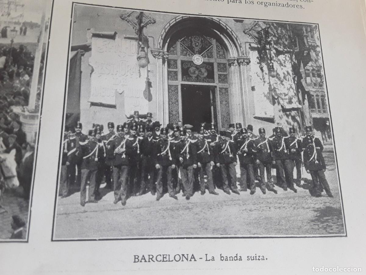Collezionismo di Riviste e Giornali: LA BANDA MILITAR SUIZA DE GINEBRA MUSIQUE D'ELITE CAPITAN M.ROMAIN BARCELONA HOJA A&Ntilde;O 1908