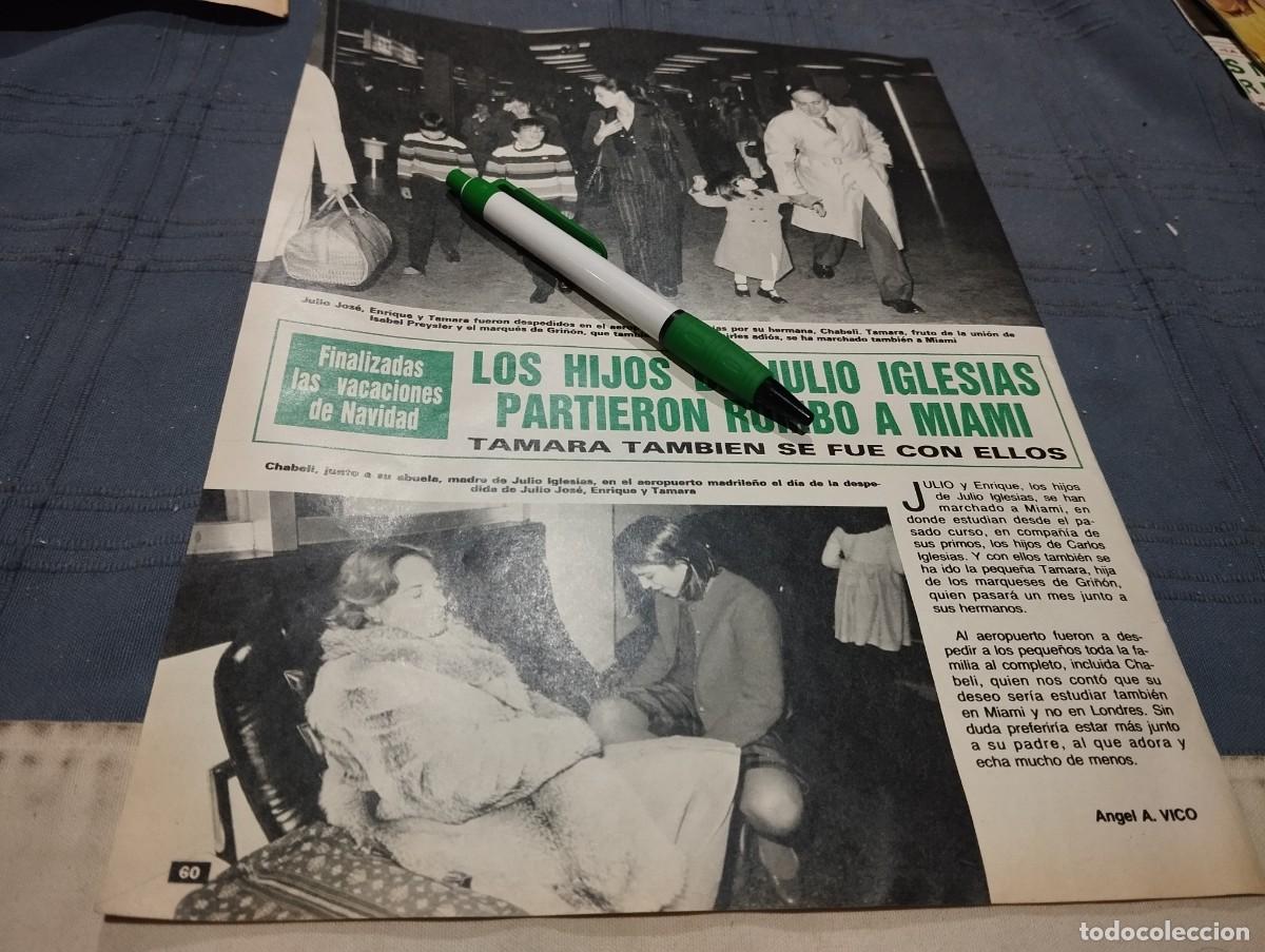 Coleccionismo de Revistas y Peri&oacute;dicos: LOS HIJOS DE JULIO IGLESIAS CHABELI ISABEL PREYSLER RECORTE REVISTA 1985