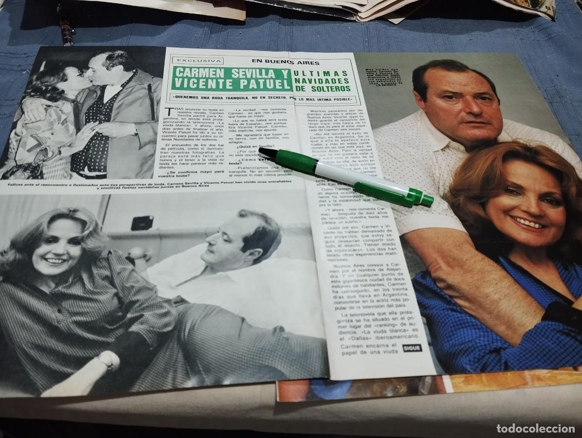 Coleccionismo de Revistas y Peri&oacute;dicos: CARMEN SEVILLA Y VICENTE PATUEL RECORTE REVISTA 4 P&Aacute;GINAS 1985