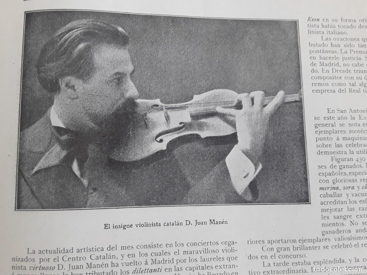 Collezionismo di Riviste e Giornali: JUAN MANEN VIOLINISTA CATALAN HOJA REVISTA A&Ntilde;O 1908