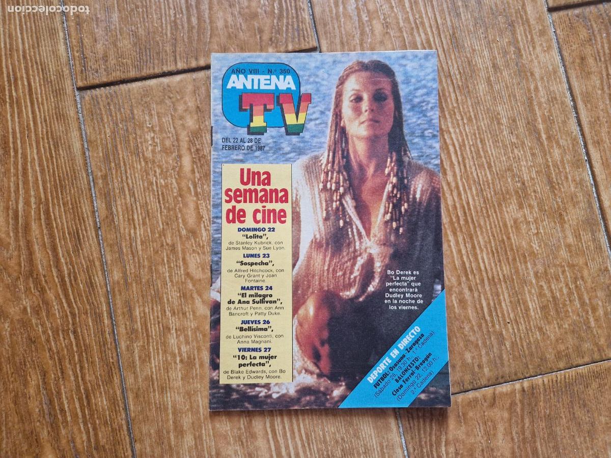 Colecionismo de Revistas e Jornais: ANTENA TV N&ordm; 350 1987 PORTADA BO DEREK INTERIOR BRUCE SPRINGSTEEN
