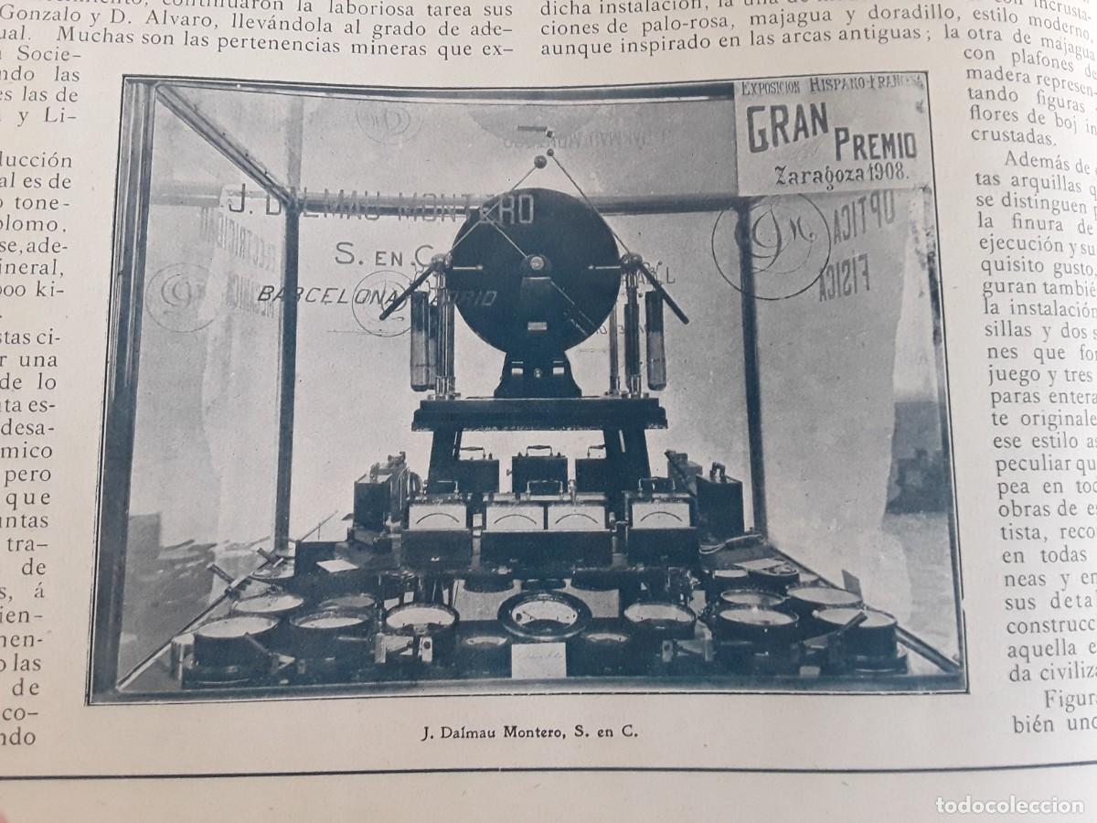 Collection Magazines and Newspapers: KIOSCO J.DALMAU MONTERO FABRICA APARATOS PRECISON EN LA EXPOSICION DE ZARAGOZA HOJA A&Ntilde;O 1908