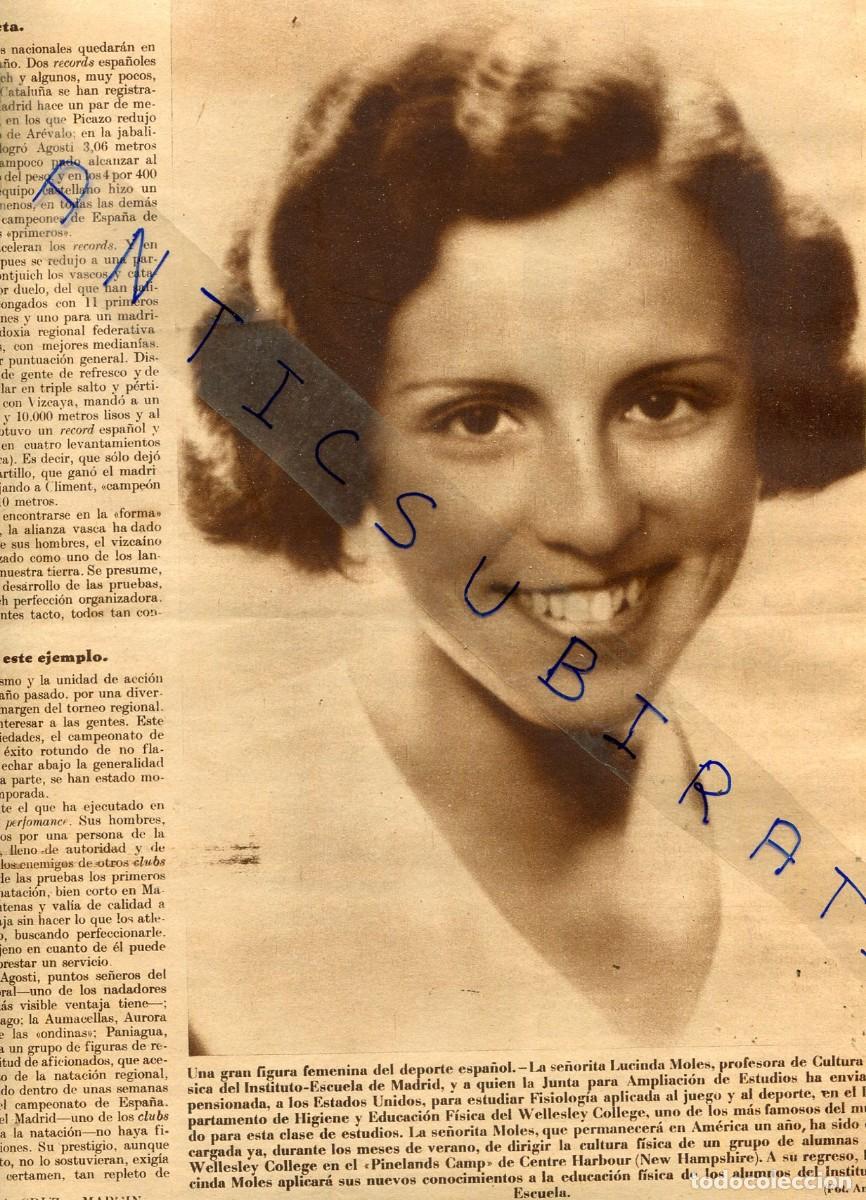 Coleccionismo de Revistas y Peri&oacute;dicos: REVISTA A&Ntilde;O 1933 PROFESORA DE CULTURA FISICA INSTITUTO ESCUELA DE MADRID LUCINDA MOLES EN LOS USA