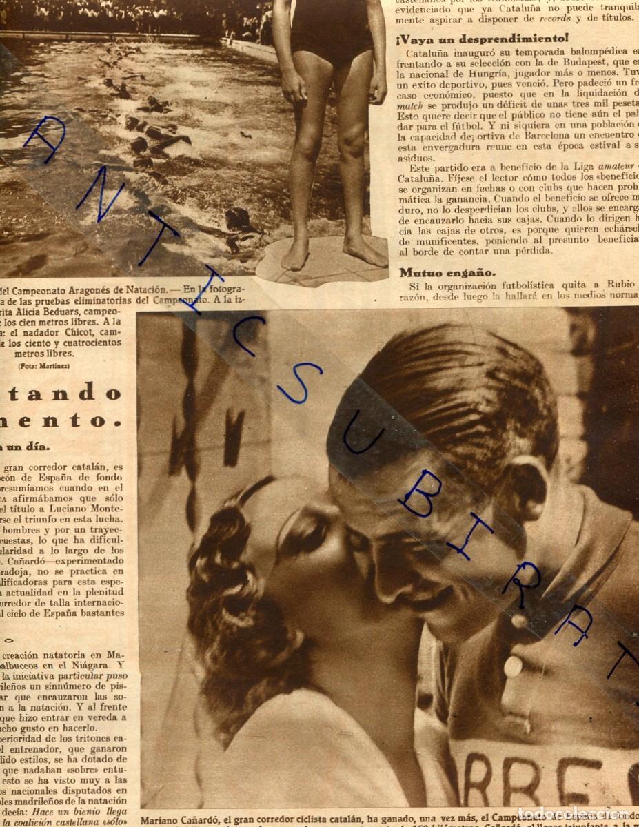 Coleccionismo de Revistas y Peri&oacute;dicos: REVISTA A&Ntilde;O 1933 CICLISMO ORBEA MARIANO CA&Ntilde;ARDO DEPORTE FEMENINO NADADORA BEDUARS CHICOT