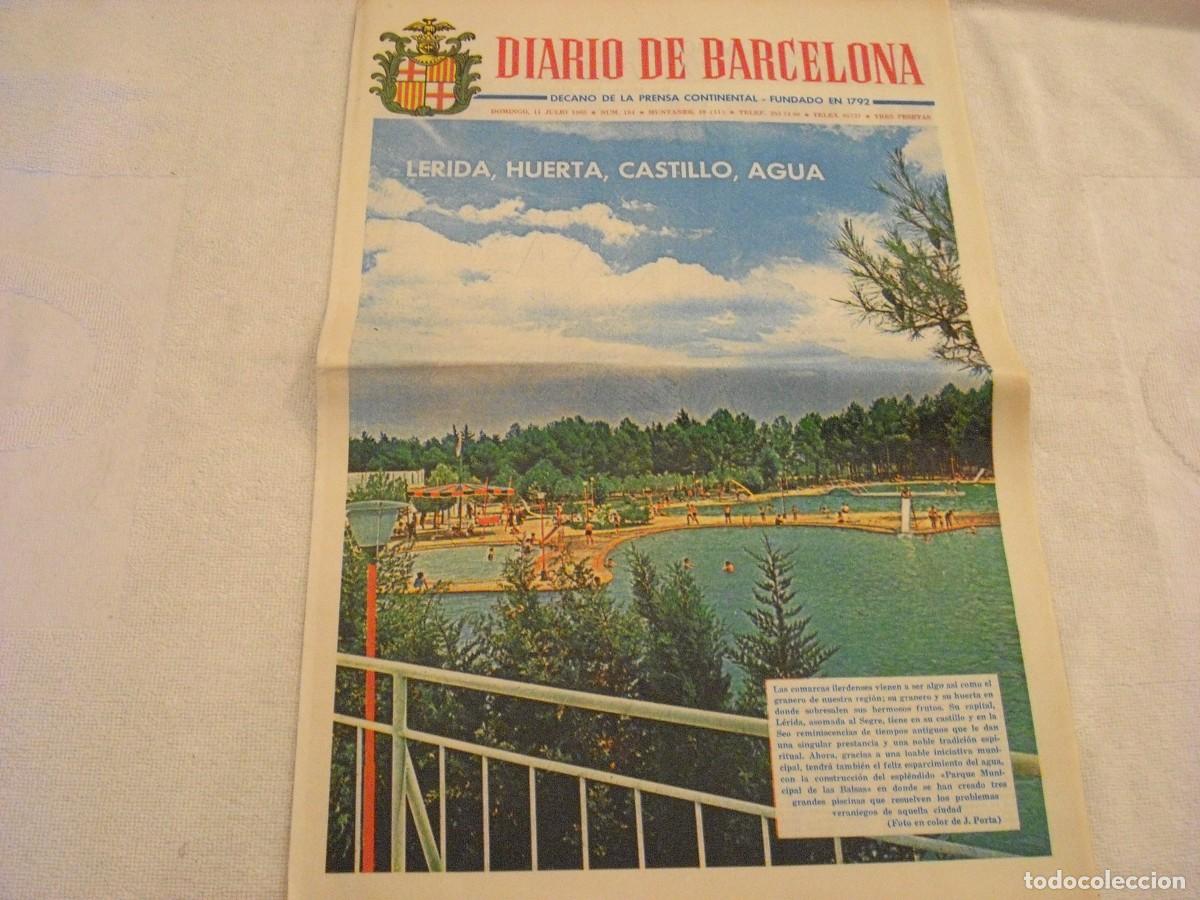 Collezionismo di Riviste e Giornali: DIARIO DE BARCELONA . JULIO 1965 . LERIDA , HUERTA, CASTILLO , AGUA