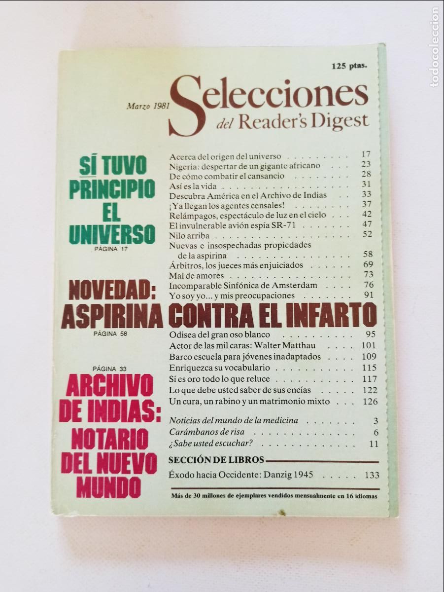 Coleccionismo de Revistas y Peri&oacute;dicos: SELECCIONES DEL READER'S DIGEST N&ordm; 484 - MARZO DE 1981 (FX)