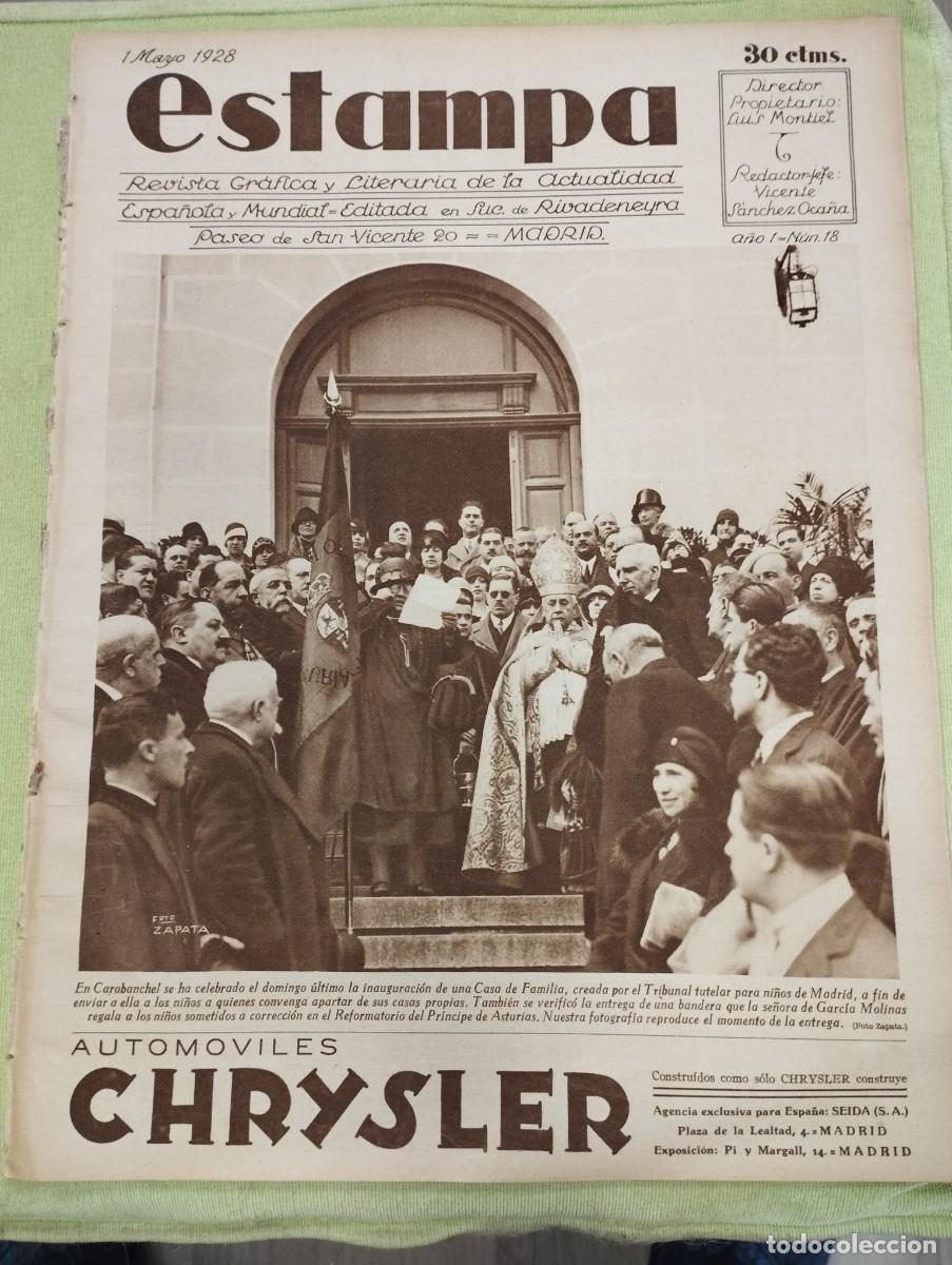 Collectionnisme de Revues et Journaux: ESTAMPA A&Ntilde;O 1928 - GALICIA TURISMO - GUERRA A NAPOLE&Oacute;N - MADRID - R. SOCIEDAD - CULTO AL DOLOR