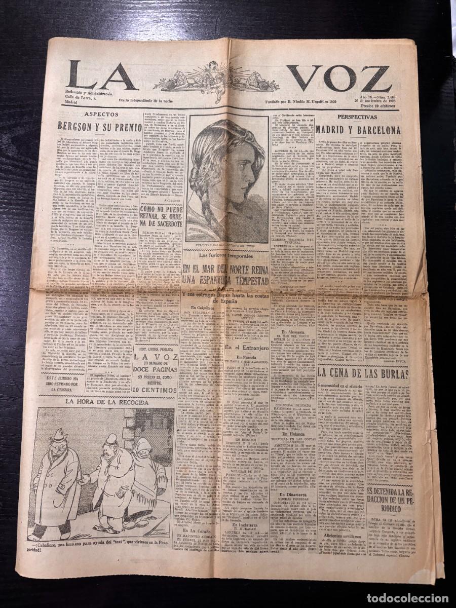 Sammeln von Zeitschriften und Zeitungen: LA VOZ. A&Ntilde;O IX. N&ordm; 2468. 1928. EL KU KLUX KLAN DEJA DE SER UNA SOCIEDAD SECRETA.