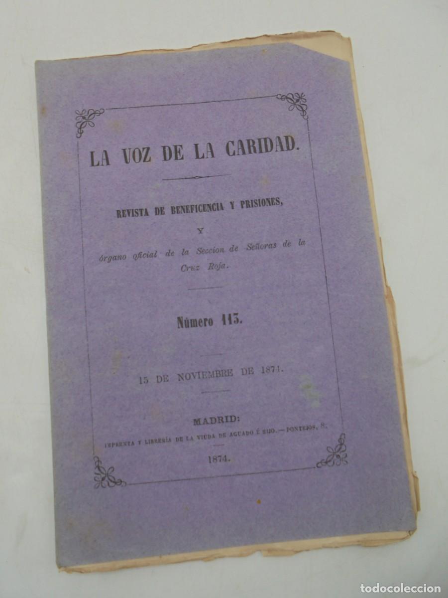 Sammeln von Zeitschriften und Zeitungen: LA VOZ DE LA CARIDAD. REVISTA DE BENEFICIENCIA Y PRISIONES. N&ordm;113. 15 DE NOVIEMBRE DE 1874.