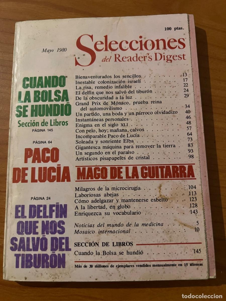 Coleccionismo de revistas y peri&oacute;dicos: SELECCIONES DEL READER&rsquo;S DIGEST. MAYO 1980. PACO DE LUCIA. CUANDO UNA BOLSA SE HUNDI&Oacute;. PAGS: 182.