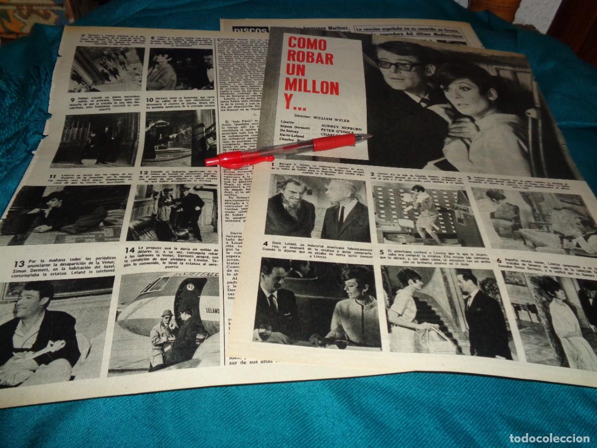 Coleccionismo de Revistas y Peri&oacute;dicos: RECORTE : AUDREY HEPBURN Y PETER O&acute;TOOLE EN LA PELICULA: COMO ROBAR 1 MILLON. FOTOGRAMAS, JUNIO 1966
