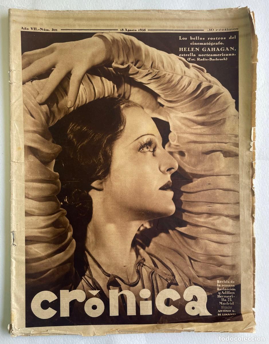 Coleccionismo de Revistas y Peri&oacute;dicos: VINTAGE Peri&oacute;dico revista CR&Oacute;NICA, AGOSTO de 1935 (plena republica)