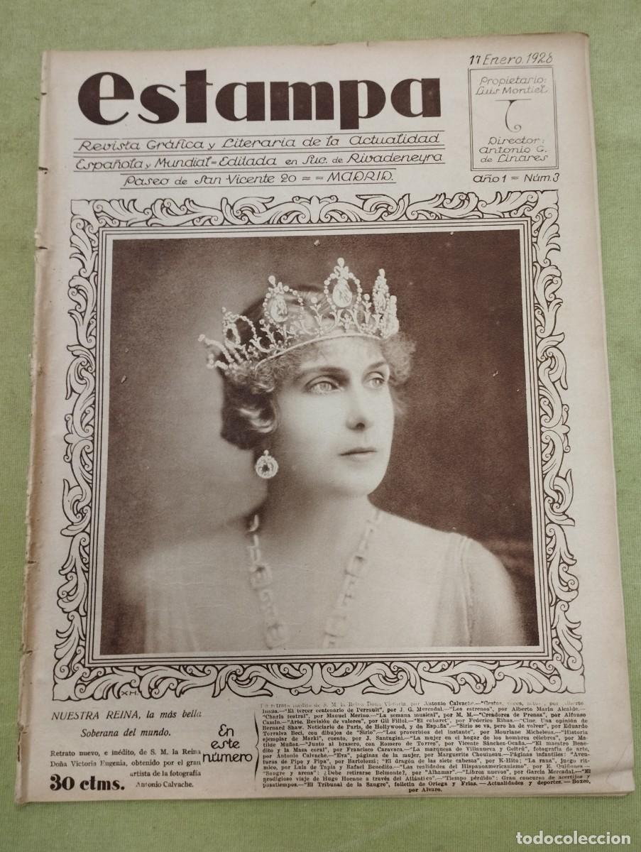 Coleccionismo de Revistas y Peri&oacute;dicos: ESTAMPA 3 - A&Ntilde;O 1928 - CABARET - REINA VICTORIA - VIRGEN MILAGROSA - FOLKLORE - CREADORES DE PRENSA