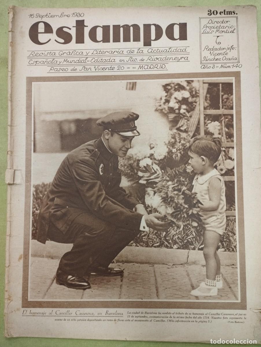 Coleccionismo de Revistas y Peri&oacute;dicos: ESTAMPA 140 - A&Ntilde;O 1930 - AVES RAPACES, GALLINAS, LIMPIABOTAS, CANCILLER CASANOVA, DEPORTES MUJERES