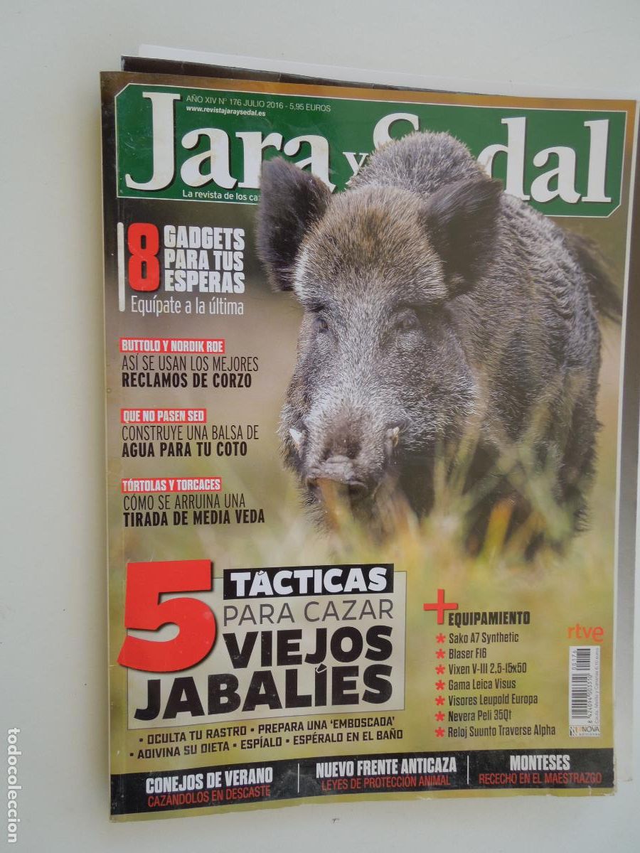 Sammeln von Zeitschriften und Zeitungen: JARA Y SEDAL REVISTA N&ordm; 176- 07-2016- 5 TACTICAS PARA CAZAR VIEJOS JABALIES
