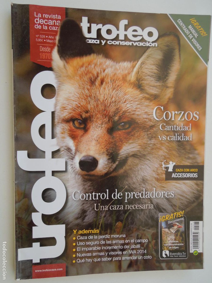 Sammeln von Zeitschriften und Zeitungen: TROFEO CAZA Y CONSEVACION REVISTA N&ordm; 528- 05-2014- CORZOS - CONTROL DE PEDRADORES